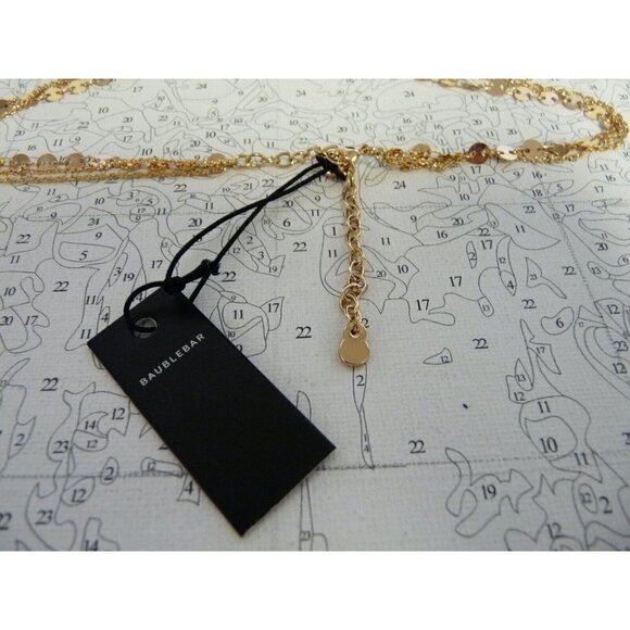 BaubleBar Adrielle Triple Chains Pink Gold Tone Open Circle Pendant Necklace - Picture 6 of 8